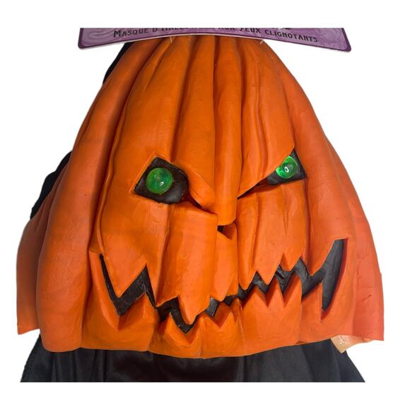 Vintage '97 Paper Magic Group Scary Jack O'Lantern Flashing Eyes Halloween Mask - Picture 2 of 8